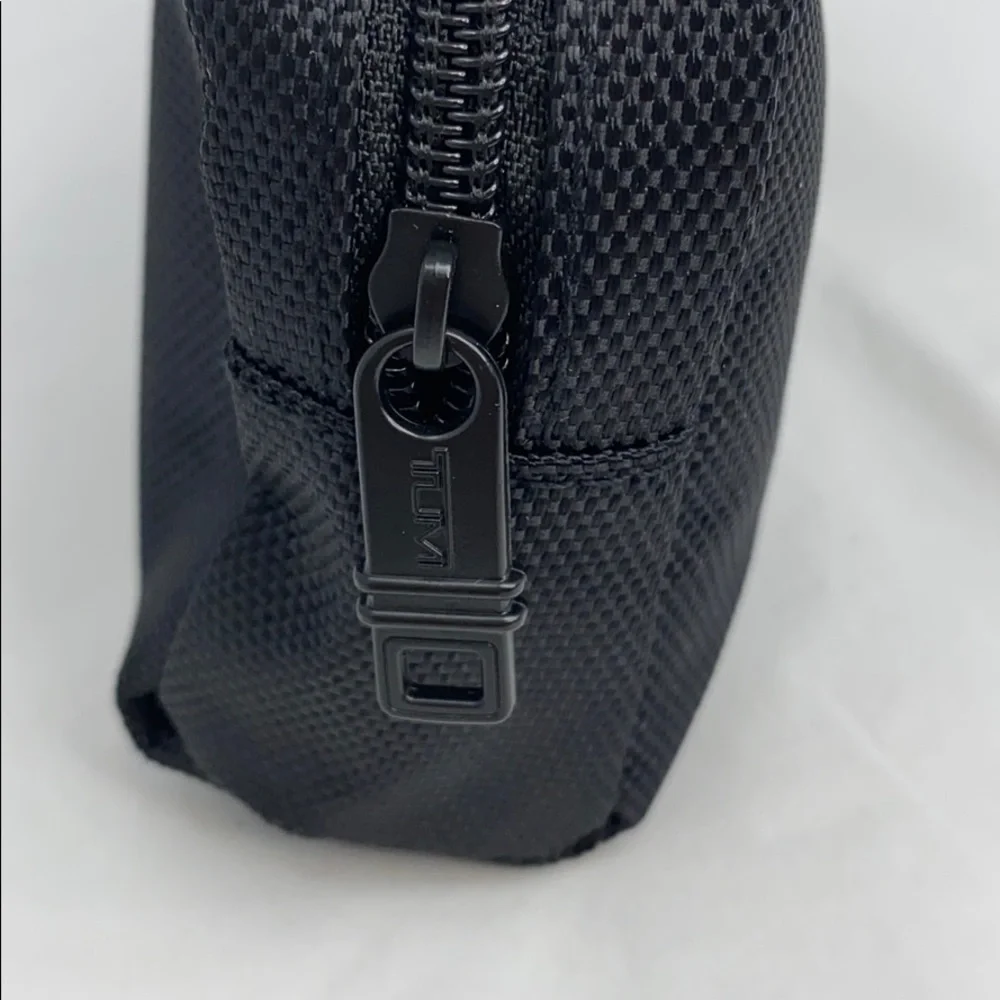 Tumi Black Zippered Pouch with Eye Mask New